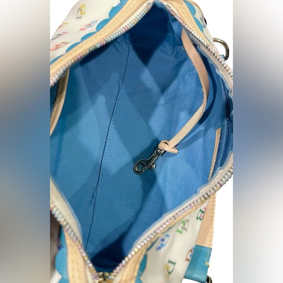 DOONEY & BOURKE VINTAGE Y2K MULTICOLOR RAINBOW MONOGRAM BARREL SHOULDER BAG - Picture 7 of 11